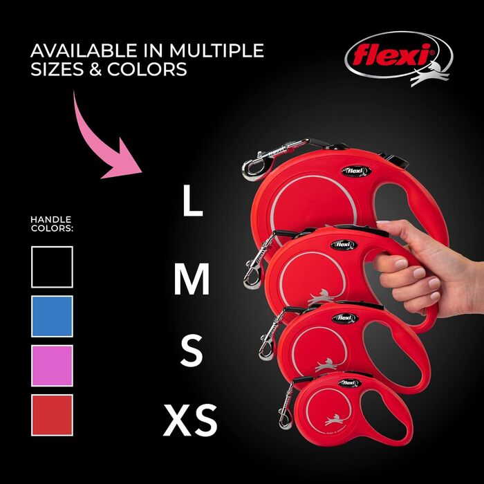 Рулетка для собак Flexi Classic, червона, розмір S, до 11,8 кг, 4,8 м