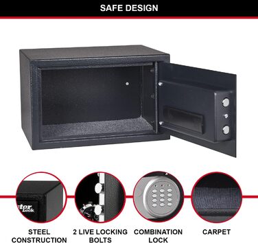 Сейф Master Lock з електронним кодовим замком, 16 л, 22 x 35 x 27 см