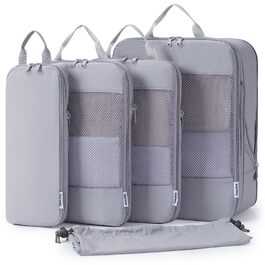 Narwey Набір з 5 органайзерів для валізи, компресійні кубики для подорожей, сірий
