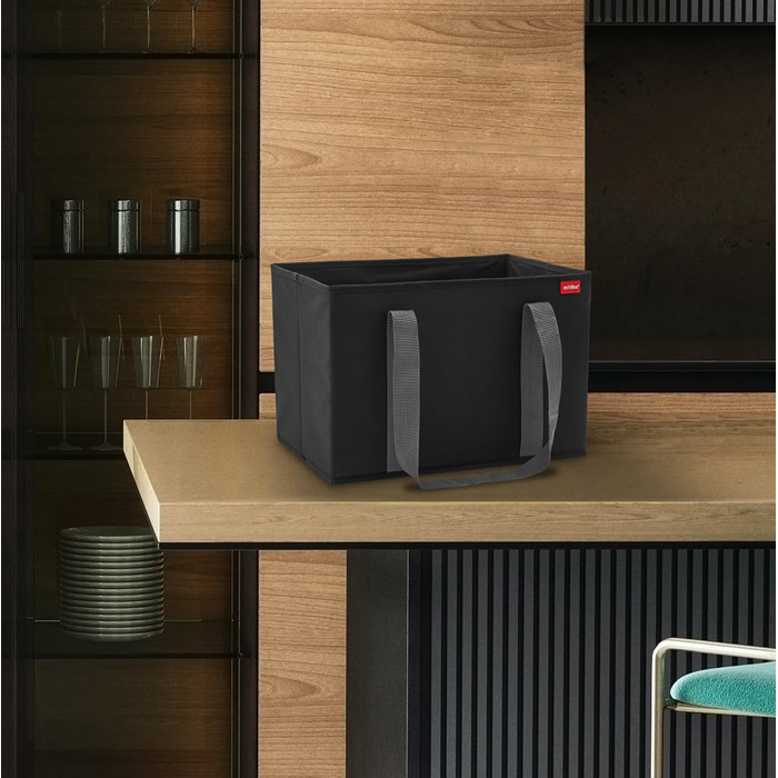 Achilles 3-Piece Set Shopping Basket - Shopping Bags - Storage Boxes - Trunk Bags - Shopping Box - Black - 37x25x25cm