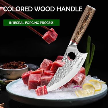 Ніж кухарський Kitchvalor 6 дюймів (15 см) з високоякісної сталі, кухонний ніж, ніж для нарізання, ергономічна ручка, подарункова коробка (Viking Knife)