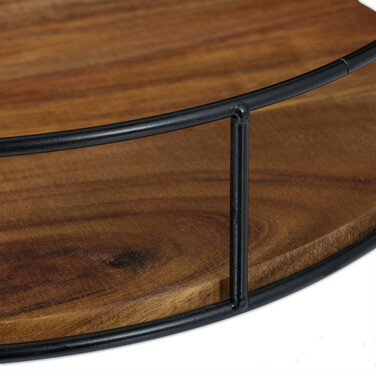 Relaxdays Round Tray with Metal Rim