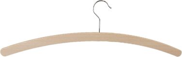 HAGSPIEL Clothes Hanger made of Beechwood, Simple Hanger Raw, 42 cm long, very space-saving, with galvanized screw hook. Made in Austria (EU) (90, Standard raw)
