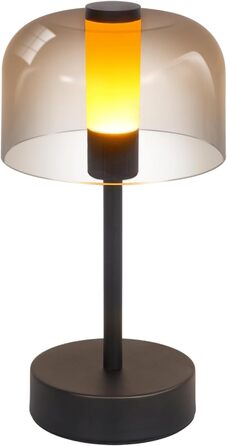 LED настільна лампа Homefire з акумулятором, диммуванням та USB-C зарядкою. Чорна металева лампа з акрилом, сенсорне керування, 1800K-6500K, з функцією пам'яті для дому