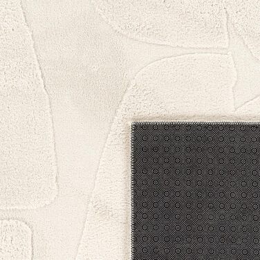 Paco Home Rug Living Room Bedroom High Pile Scandinavian Design Solid Color Bohemian Style Abstract 3D Fluffy Washable Decoration Cream, Size: 120x160 cm