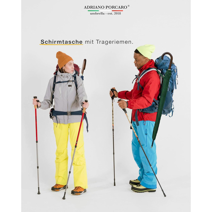 Стійкий до вітру парасолька: великий парасолька Ø120см з відбиваючим краєм, 12 спиць, з чохлом, оливковий - для чоловіків та жінок