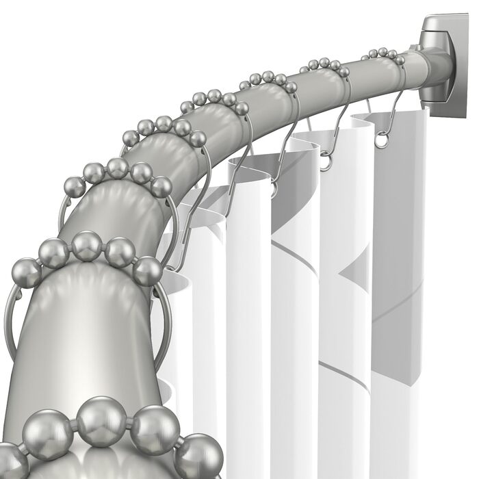 Вигнута штанга для душу, регульована 109,9-183,9 см, нержавіюча сталь, алюміній, для ванної кімнати