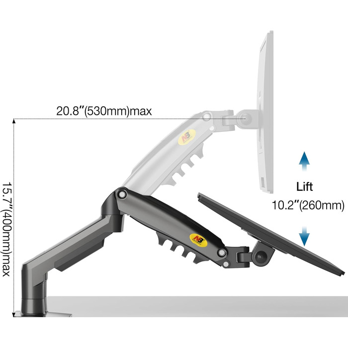Кріплення для двох моніторів NB North Bayou F160 Black - 17''-27'' | Навантаження до 9 кг, VESA 75/100