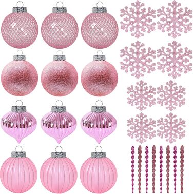 Набір прикрас для ялинки SLEETLY 28 шт. Біле золото: кулі, льодинки та сніжинки. Стійкі пластикові орнаменти для святкового декору