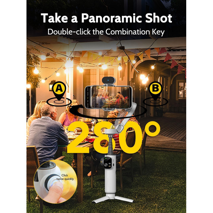 Стабілізатор для телефону AOCHUAN Smart V8 AI з 3 осями, 7.8