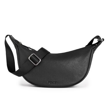 Сумка через плече Berliner Bags Luna, шкіряна напівмісяць, чорна. Жіноча сумка-багет