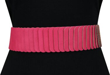 Жіночий еластичний пояс на талію Vanessa & Melissa, рожевий, 80 см (для талії 85-105 см), ширина 6 см, срібна пряжка