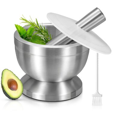 Ступка з товкачиком Sopito 250 мл, нержавіюча сталь, для спецій та ліків