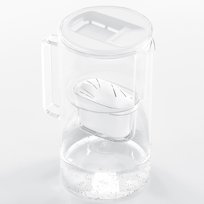 Скляний фільтр-кувшин Wessper D2 BOROSILICATE 3л, білий + фільтр
