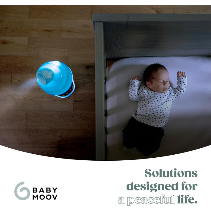 Babymoov Hygro Plus: Цифровий зволожувач повітря з нічним світлом (7 кольорів), автоматичним контролем вологості та розпилювачем для ефірних олій