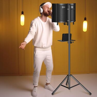 Акустичний ізоляційний екран для мікрофона AOKEO Ao-504 з поп-фільтром та кріпленням, шумопоглинальний захисний щит