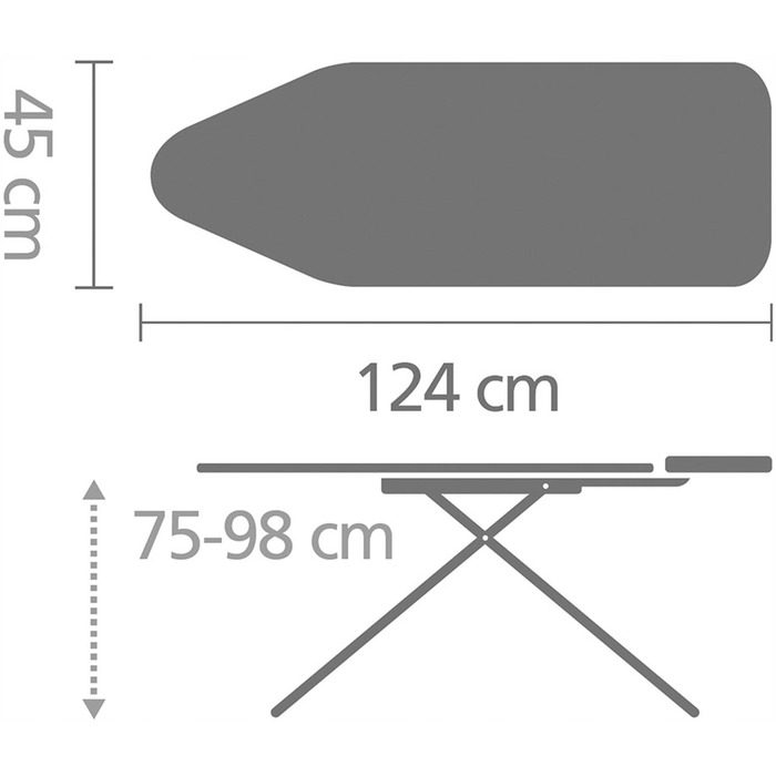 Прасувальна дошка Brabantia стандартна, 124 см x 45 см