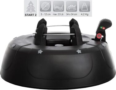 Підставка для ялинки BRANDSSELLER до 2,5 м з механізмом підйому, страхуванням та одним тросом - Зелена