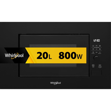 Вбудована мікрохвильова піч Whirlpool WMF200G з грилем, 800 Вт, чорна