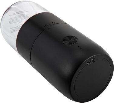 Електрична кавомолка з керамічним жорном, USB зарядка, регульований помел, для кави та спецій, портативна, 30г, чорна