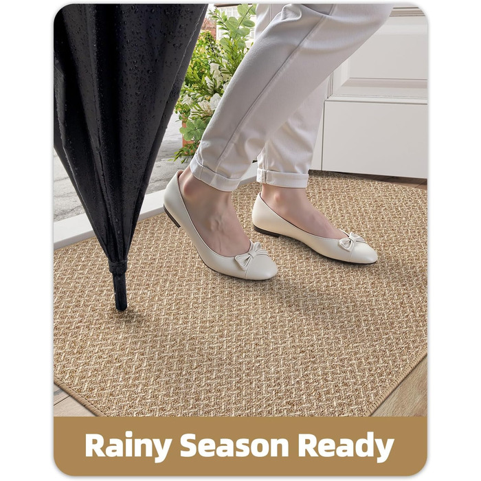 Килимок вхідний COLOR&GEOMETRY 44 x 76 см, протибрудовий килим для дому, нековзкий килимок біля дверей, колір хакі