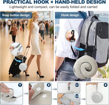 Подушка для шиї Comfy - подорожі літаком та авто. Memory Foam з 3D-маскою для сну, 360° підтримка, бежевий колір