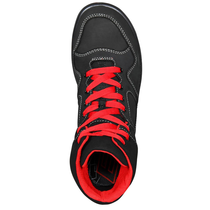 Робочі черевики ELTEN MAVERICK чорно-червоні Mid ESD S3, чоловічі та жіночі, шкіряні, з металевим носком, легкі, спортивні, розмір 40 EU