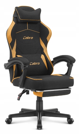 Ігрове крісло Cabro C502, чорно-помаранчеве, тканина, з підножкою