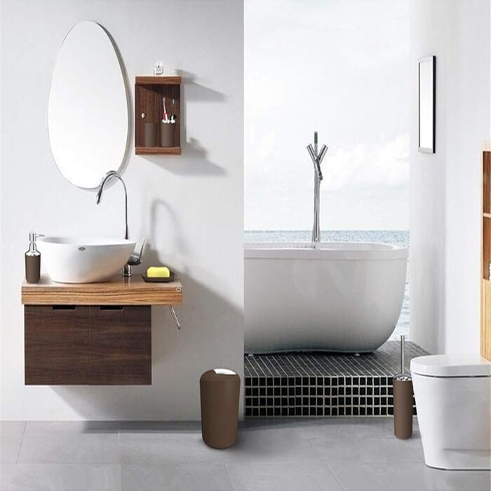 Набір аксесуарів для ванної кімнати, 6 предметів: смітник, тримач для зубних щіток, стакан для зубної пасти, мильниця, дозатор для миючого засобу, зелений