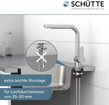 Змішувач кухонний SCHÜTTE RIO 360° з високим виливом, хром, для однієї/двох раковин