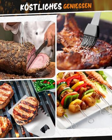 Набір гриль-посуду, 12 предметів, нержавіюча сталь, з кейсом, довговічні інструменти для барбекю, кемпінгу, професійний набір для грилю для чоловіків та жінок