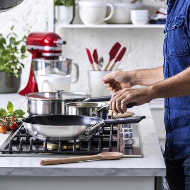 Набір сковорідок KitchenAid Edelstahl 20 см + 28 см з нержавіючої сталі з тришаровим дном - для індукції та духовки