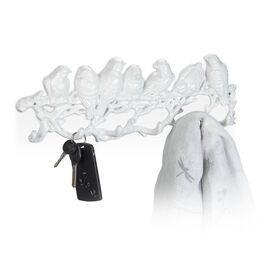 Relaxdays Bird-Themed White Coat Rack