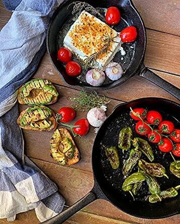 Набір сковорідок BBQ-Toro з чавуну, 3 шт. (16, 20, 24 см) для стейків, гриля та смаження