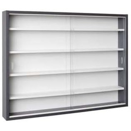 Колекційна підвісна вітрина Inter Link Collecty з МДФ і скла, сіро-біла, 80x60x9,5 см, настінна полиця для експонатів