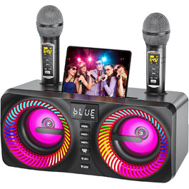 Портативна караоке-система з 2 бездротовими мікрофонами та 30W потужністю, NT001-RED-US