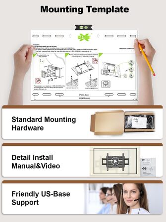 Кріплення для телевізора USX-MOUNT XMM902: поворотне та нахильне, для плоских та вигнутих телевізорів до 35 кг, VESA 400x400 мм, 37-86 дюймів