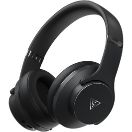 DOQAUS Bluetooth навушники Over-Ear, 90 годин роботи, Bluetooth 5.3, бездротові навушники з мікрофоном, HiFi стерео звук, глибокий бас, для телефону, подорожей, чорний