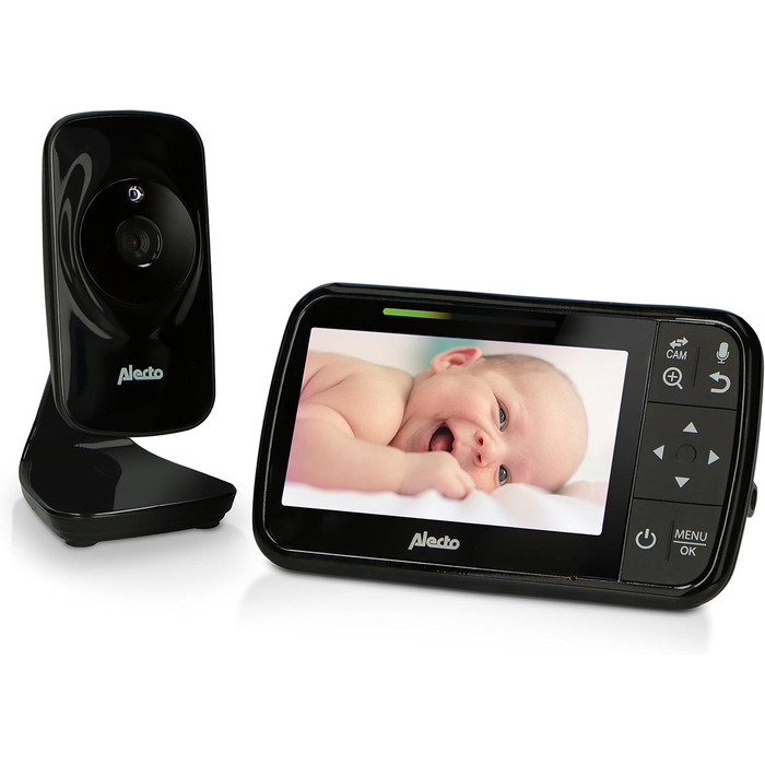 Відеоняня Alecto DVM-64 з камерою, нічним баченням, двостороннім зв'язком та великою дальністю дії, біла