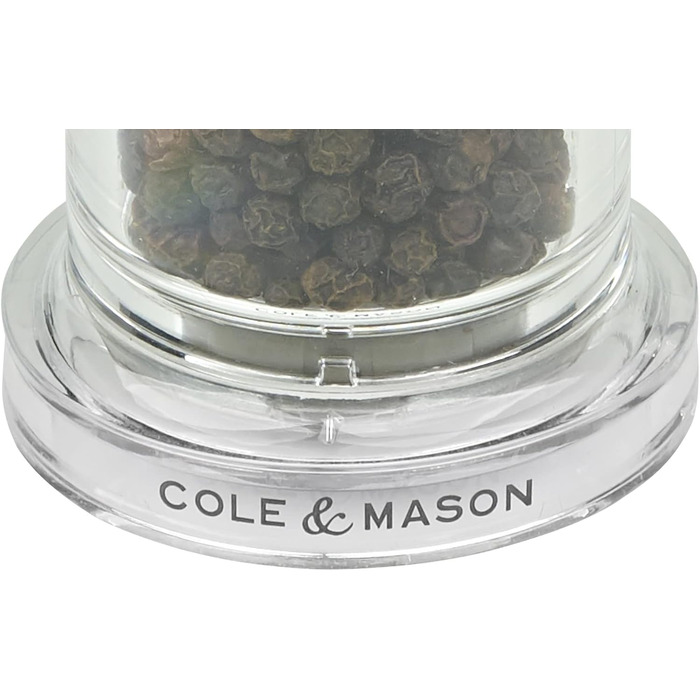 Cole & Mason 505 Salt & Pepper Mill Set – Classic Design, Adjustable Grinder, 14cm, Transparent Acrylic Body, Durable & High Quality, Manual