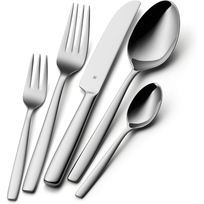WMF Palma Cutlery Set, 12 Place Settings, 60-Piece Dinner Set, Monobloc Knives, Polished Cromargan Stainless Steel, Shiny, Dishwasher-Safe, 60-Piece Single
