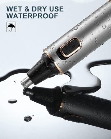 Триммер для носа Areyzin 2025 Upgrade: рожевий/сірий, водонепроникний, з двома лезами