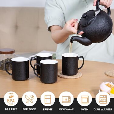 Керамічний чайник Urban Lifestyle LIVERPOOL з ситом із нержавіючої сталі, 1.1 л, чорний