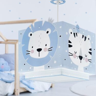Dalber Kids Lamp Pendant Light Hanging Lamp Baby Jungle Animals Jungle Animals, Plastic, Blue