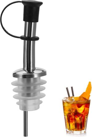 Виливаючі насадки Westmark 2 для пляшок з алкоголем, олією, оцтом, з петлею, з повітряною трубкою, метал/нержавіюча сталь, натуральна пробка, Inox Standard, сріблясті, 2 шт.