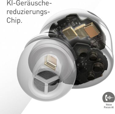 Technics EAH-AZ100E-S Бездротові навушники з активним шумозаглушенням, 10 мм драйвер, Multipoint Bluetooth, AI Voice Focus, срібного кольору