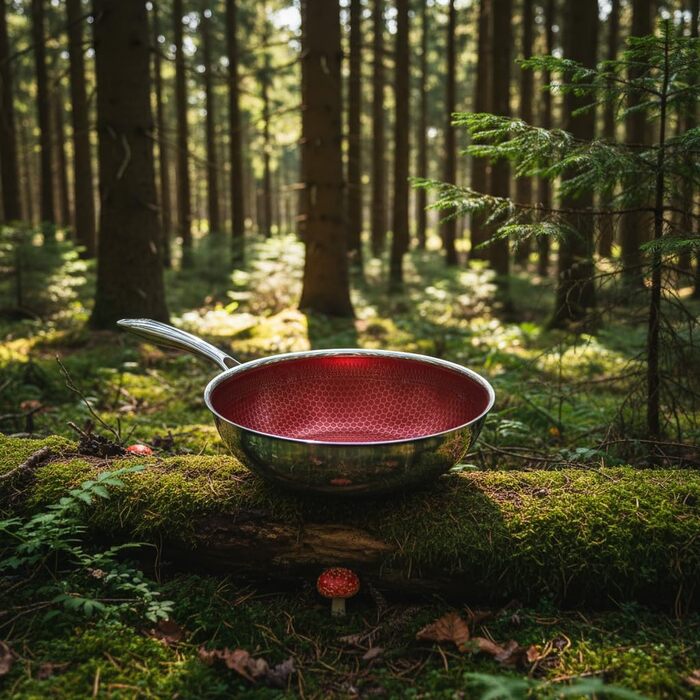 FIXLINE® Вок з антипригарним покриттям 28 см - без PTFE, для всіх плит (індукція), можна використовувати в духовці до 230°C, легко миється, ідеальний подарунок