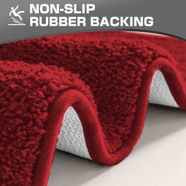 Килимок для ванної кімнати Wyewye з мікрофібри, 40x60 см, 60x90 см, червоний, супер вбираючий