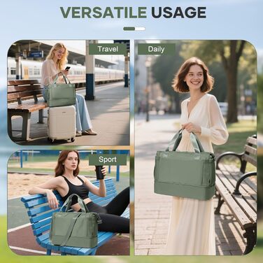 Спортивна сумка для подорожей Easyjet 45x36x20, водонепроникна, з відділенням для взуття, для фітнесу, подорожей та лікарні (L2-Зелений, A04-Армійський зелений)