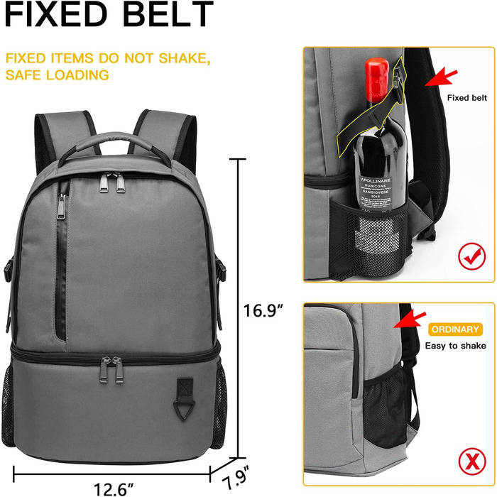 28L Insulated Cooler Backpack - Double Layer Thermal Rucksack for Picnics, Camping, and Travel (Gray)